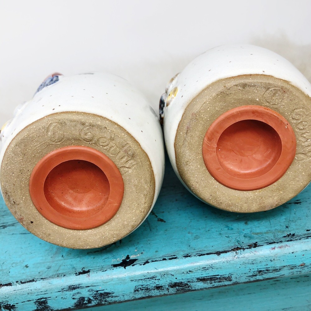 Ceramic Snowman Salt Pepper Shaker Set Prairie Spring Pottery