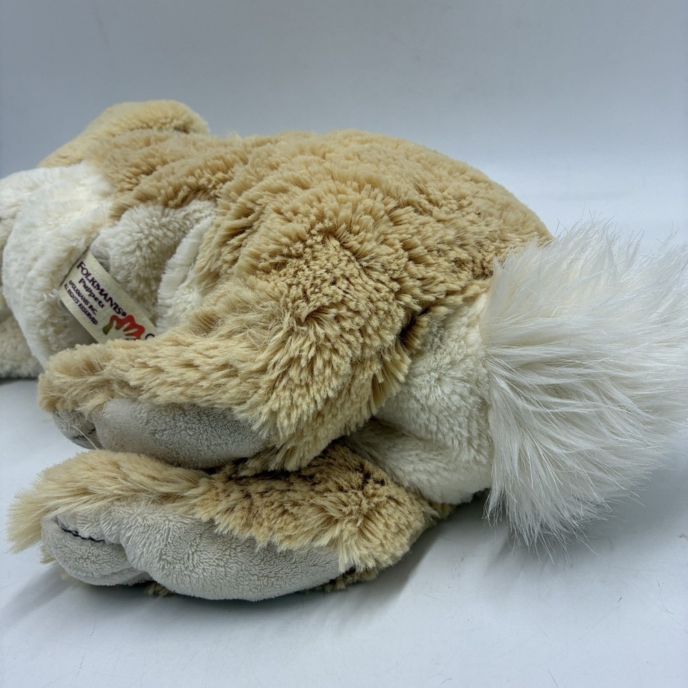 Folkmanis Floppy Bunny Rabbit Hand Puppet, Tan, White