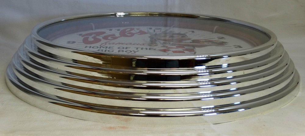 Bob's Big Boy Original Double Deck Cheeseburger Red Single Neon Clock