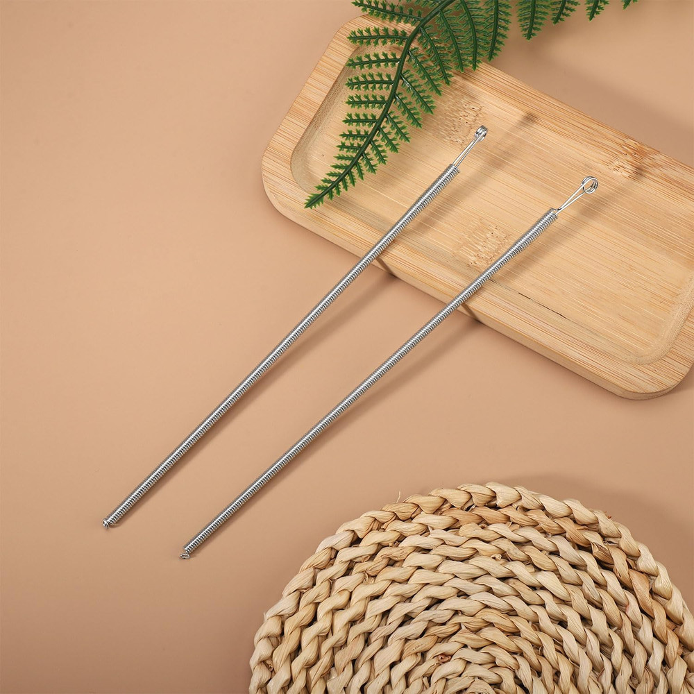 2pcs Drawstring Threader Tool, Metal Spring Threader Drawstring Tool Flexible El