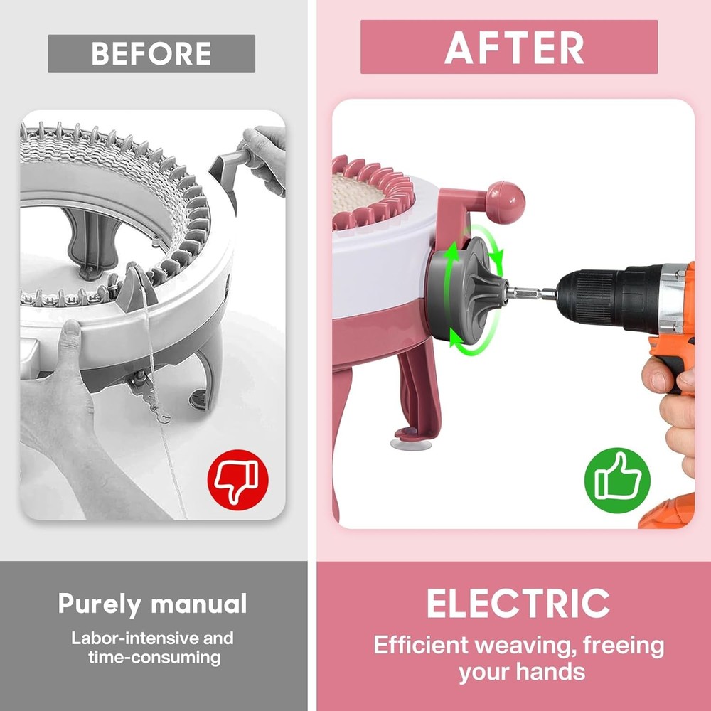 Knitting Machine Adapter Quick Knit Machine Attachment with Hexagonal Drill