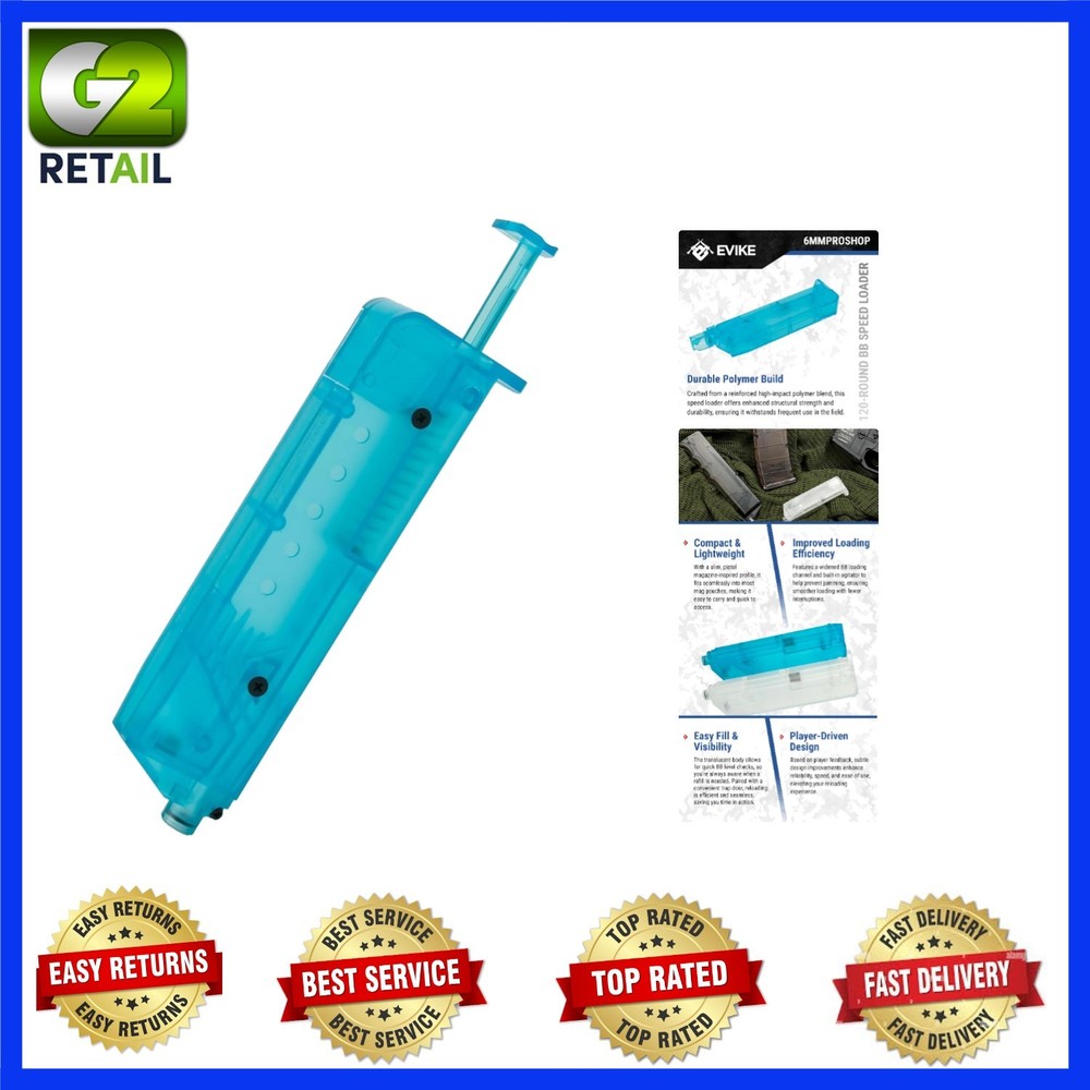 Universal Blue 120rd Airsoft Speed Loader – Lightweight with Enhanced Features
