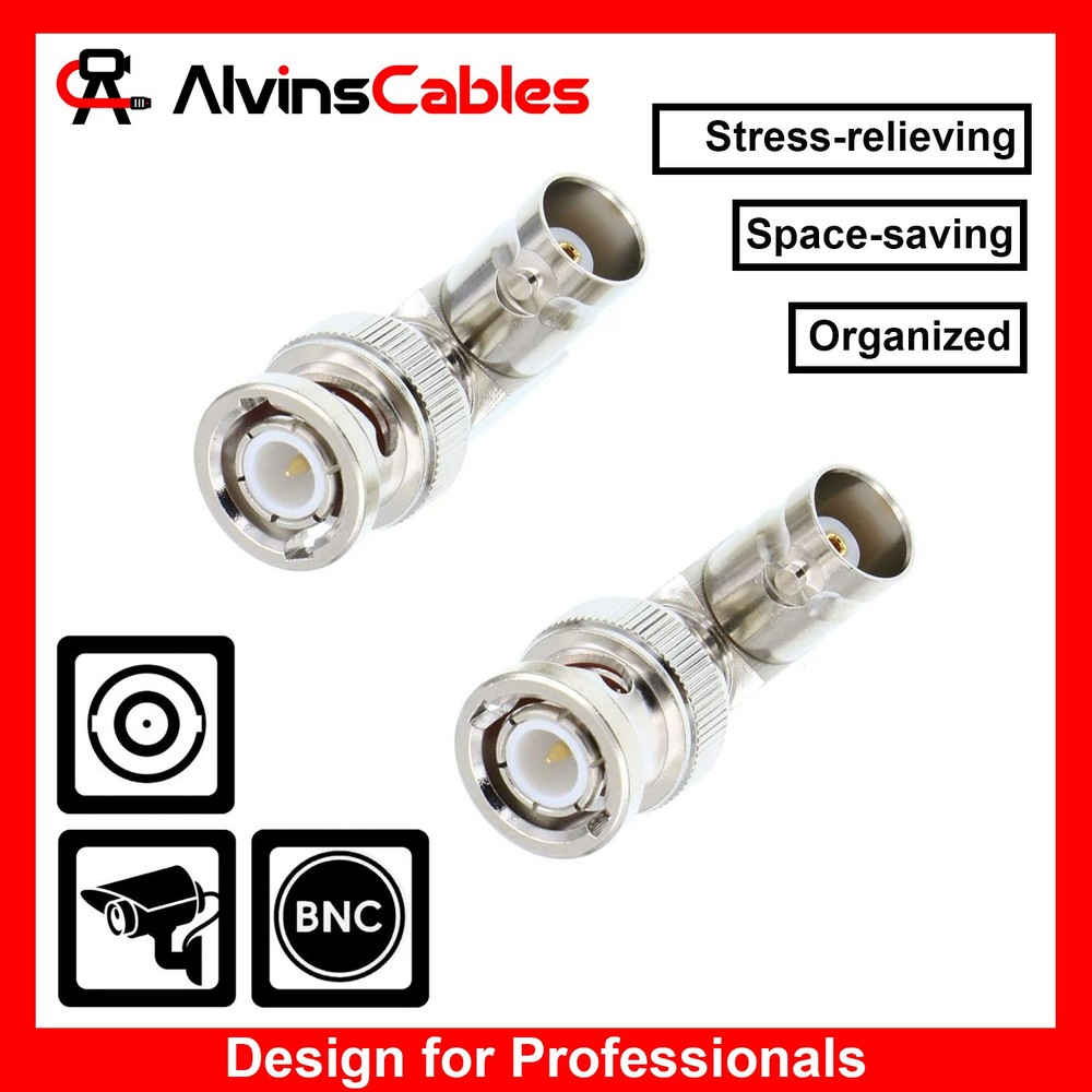 2pcs for 12G HD SDI BNC Cable Right Angle Convert Connectors One Set