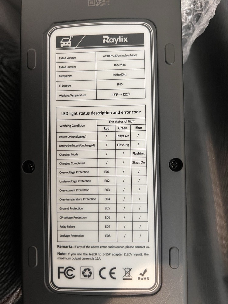 Raylix EV Portable Charger for Tesla