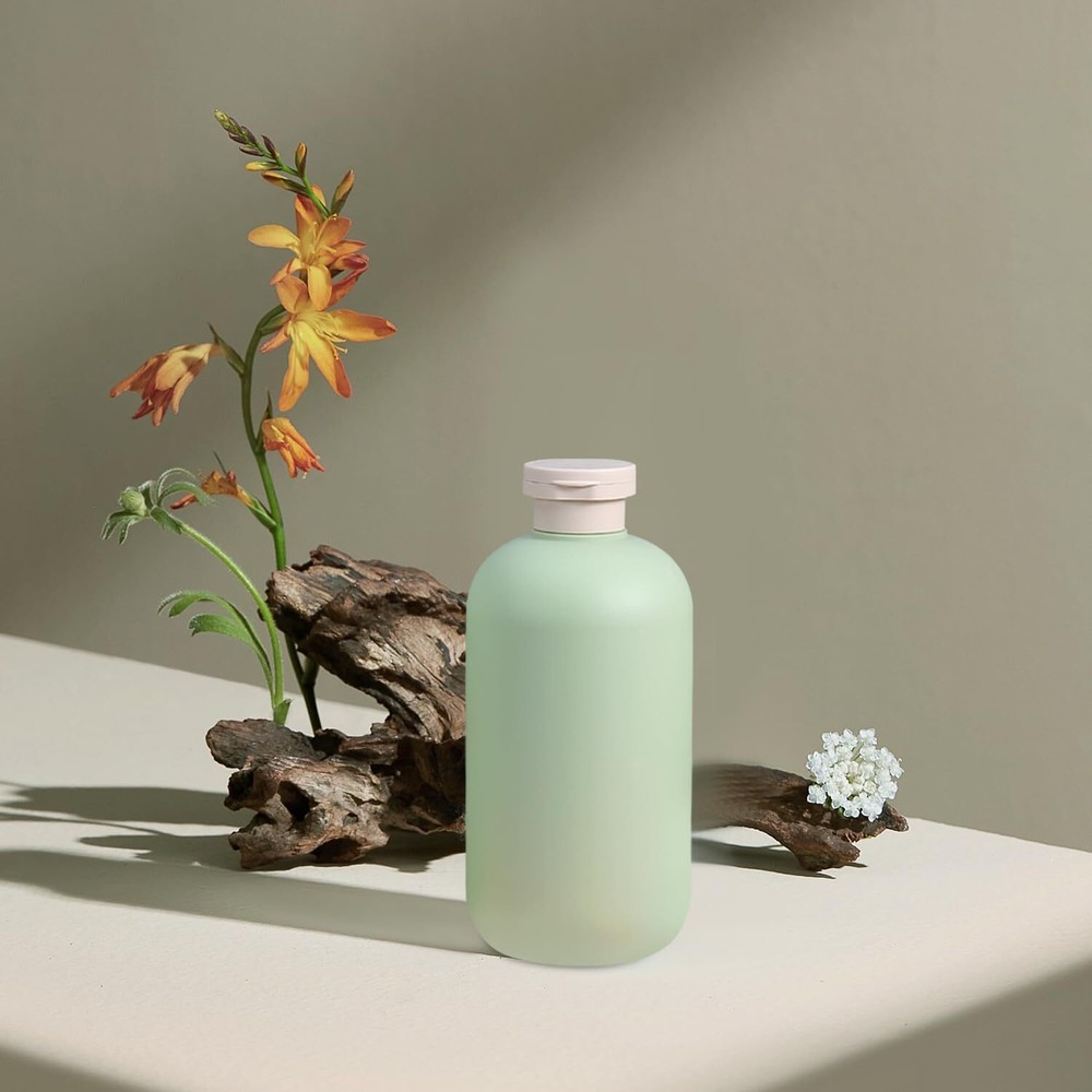 6.8 oz Plastic Travel Shampoo Bottles Refillable Flip Cap Squeeze Bottles for...