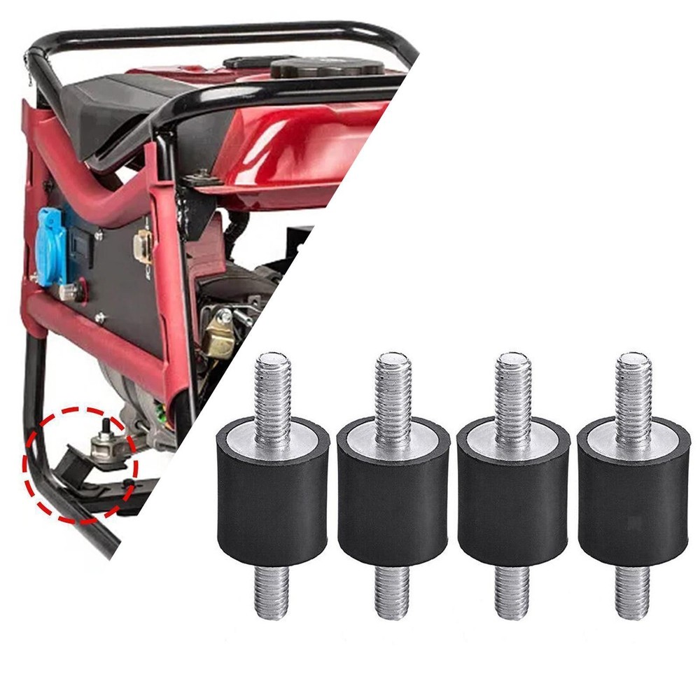 4 Pieces Rubber Studs Shock Absorber Rubber Mounts M5 with Double Screw Studs