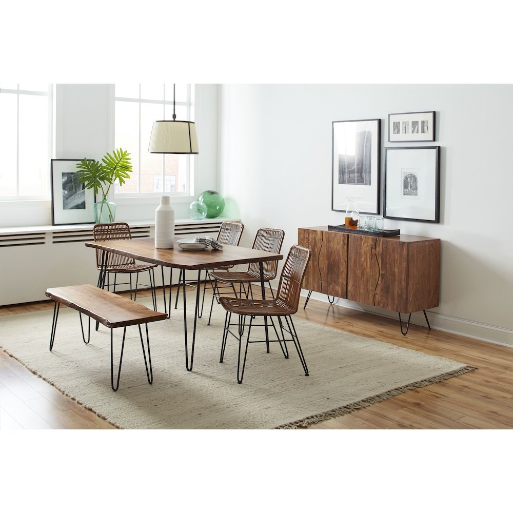 Nature's Edge 48'' Modern Solid Wood Live Edge Bench