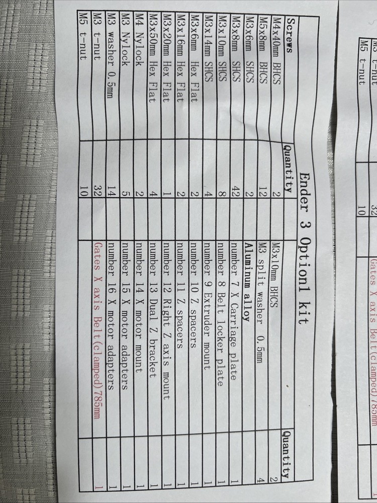 Ender 3 Aluminum X Axis Linear Rail Conversion Kit