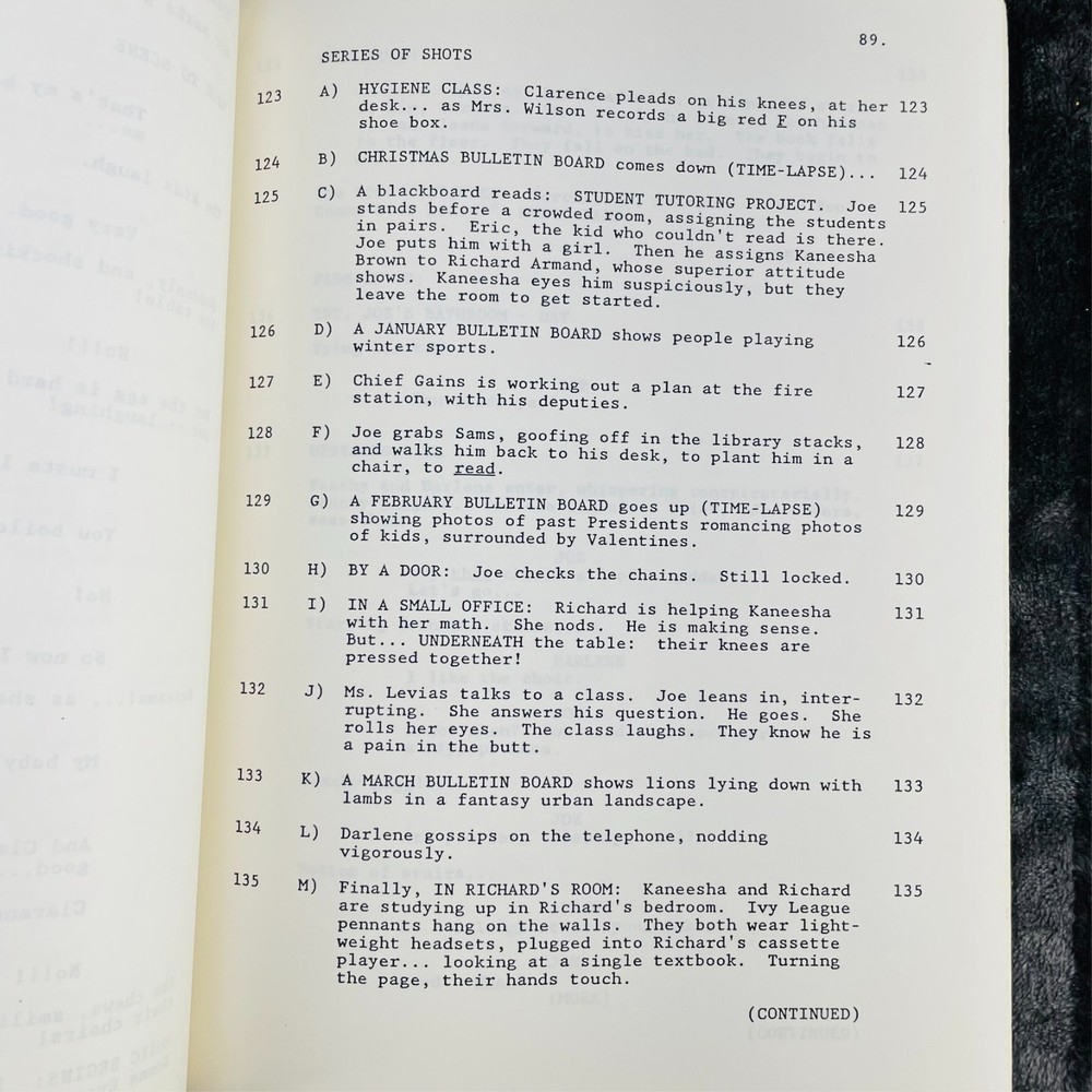 Lean On Me Screenplay Warner Bros 1988 Fifth Revised Draft Michael Schiffer