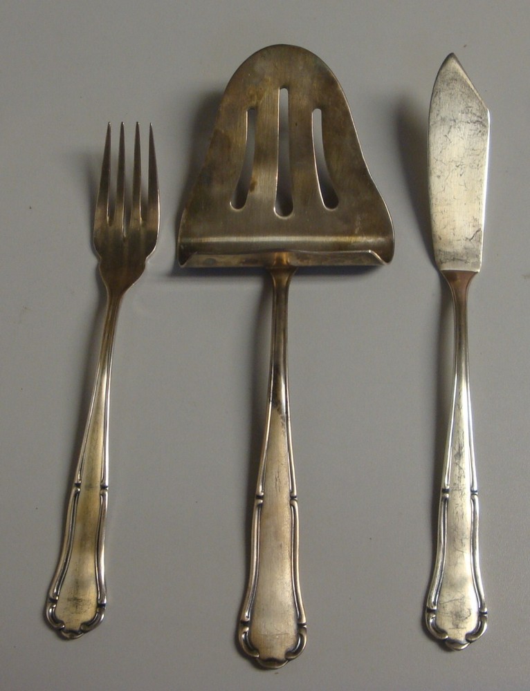 Ebel Silver Switzerland 25 PIECE FISH SILVERWARE SERVING SET