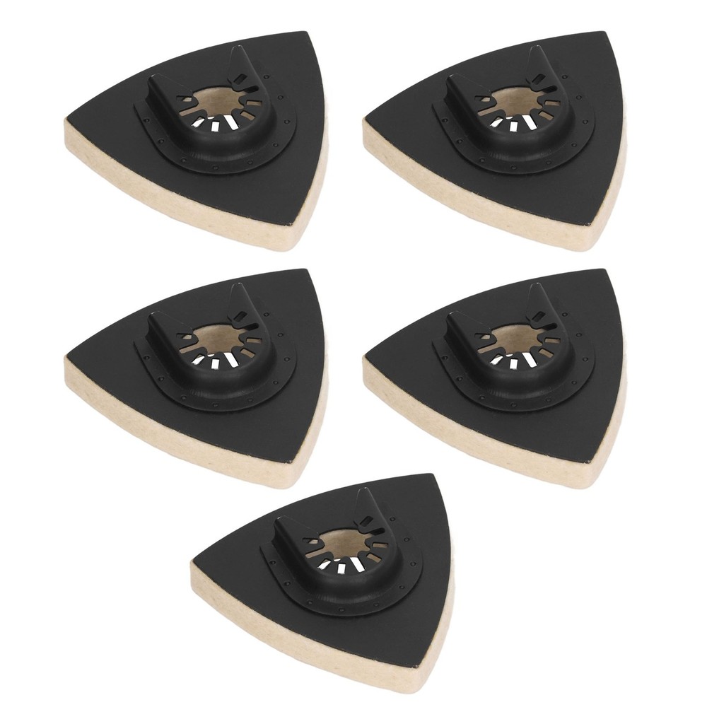 5PCS Wool Polishing Pad With Base Triangular Felt Buffing Pad For Oscillating