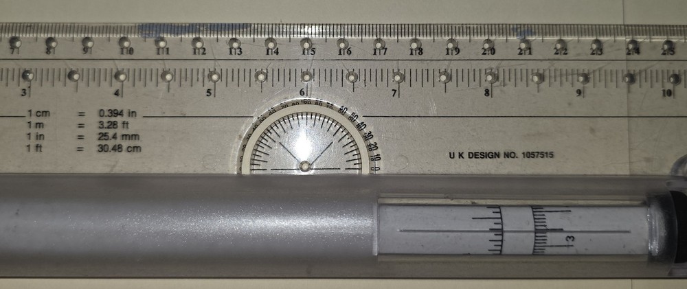 U. K. Design Multi-Purpose Drawing Parallel Rolling Ruler, 12 Inch