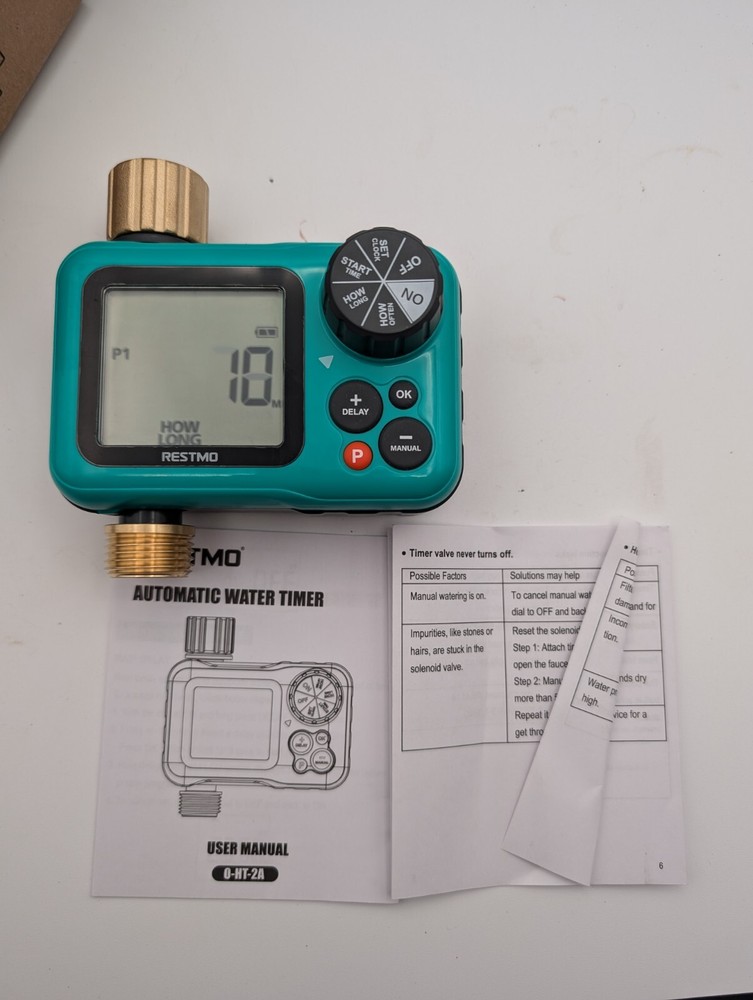 RESTMO Automatic water Sprinkler Timer Model O-HT-2A  Open Box Tested