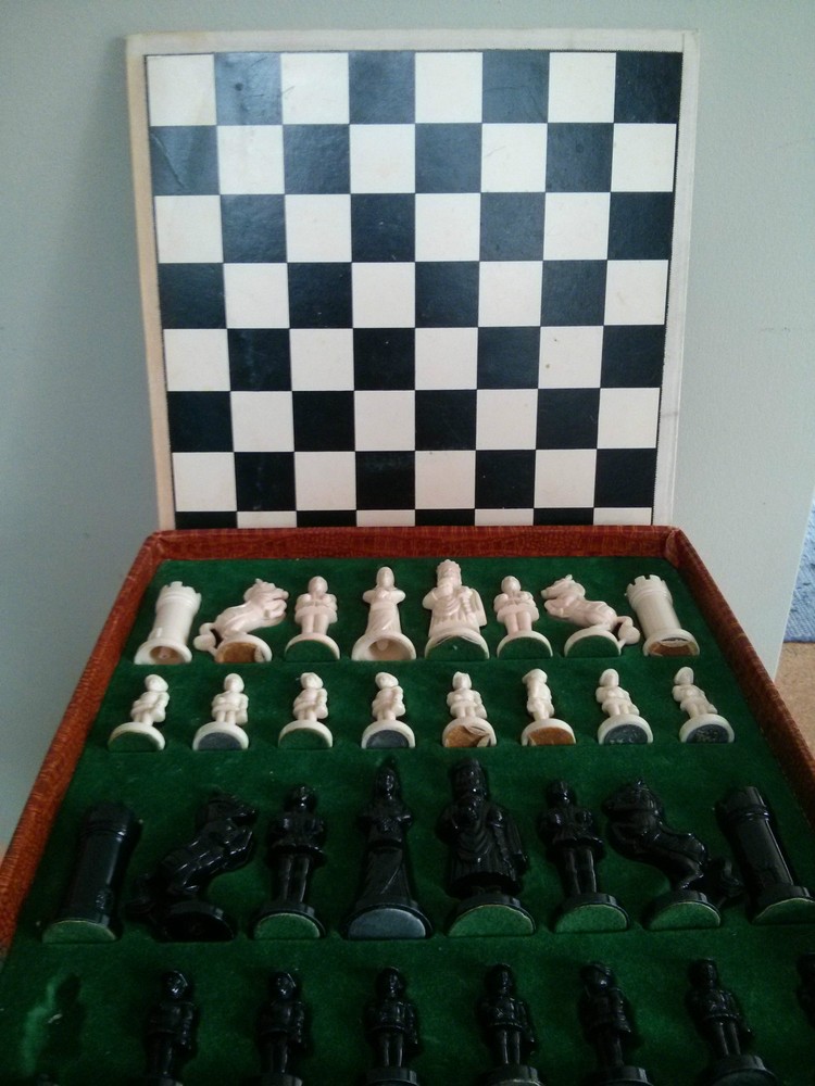 Vintage plastic chess set, made in Germany