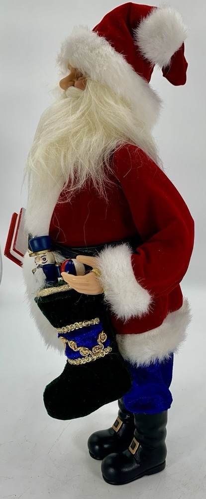 Old World Santa Father Christmas With Stocking & Nutcracker 17”