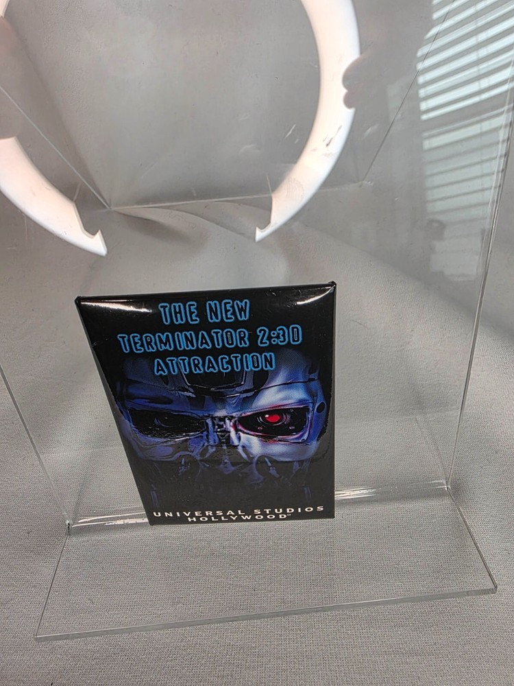 Universal Studios Hollywood Terminator 2: 3D Ride Promo Button 1999