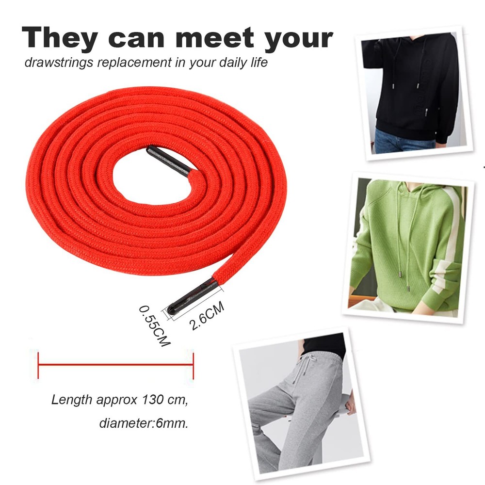 Drawstring Cord Replacement Set with Easy Threaders Cord Locks & Elastic Bungee