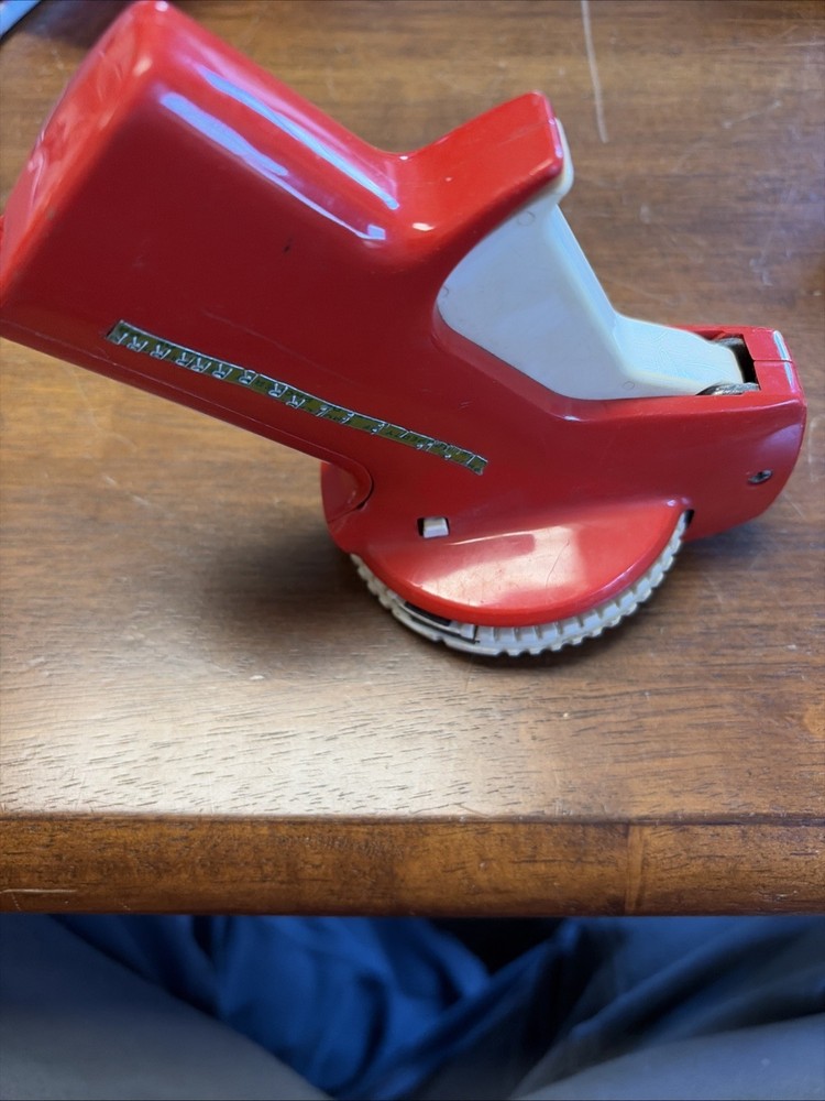 Vintage ASTRO Red Compact Model Handheld Rotary Label Maker Embosser