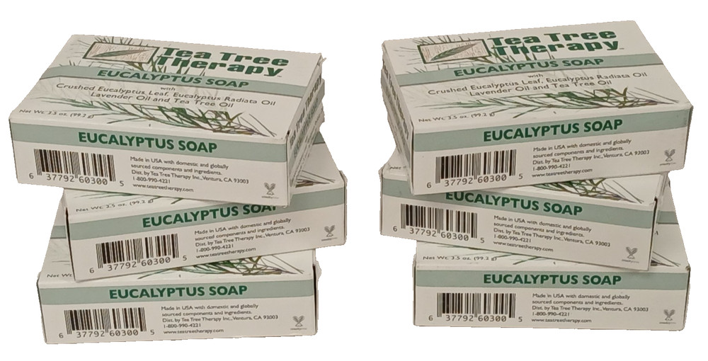 6 PACK NEW Tea Tree Therapy Eucalyptus Soap 3.5 oz