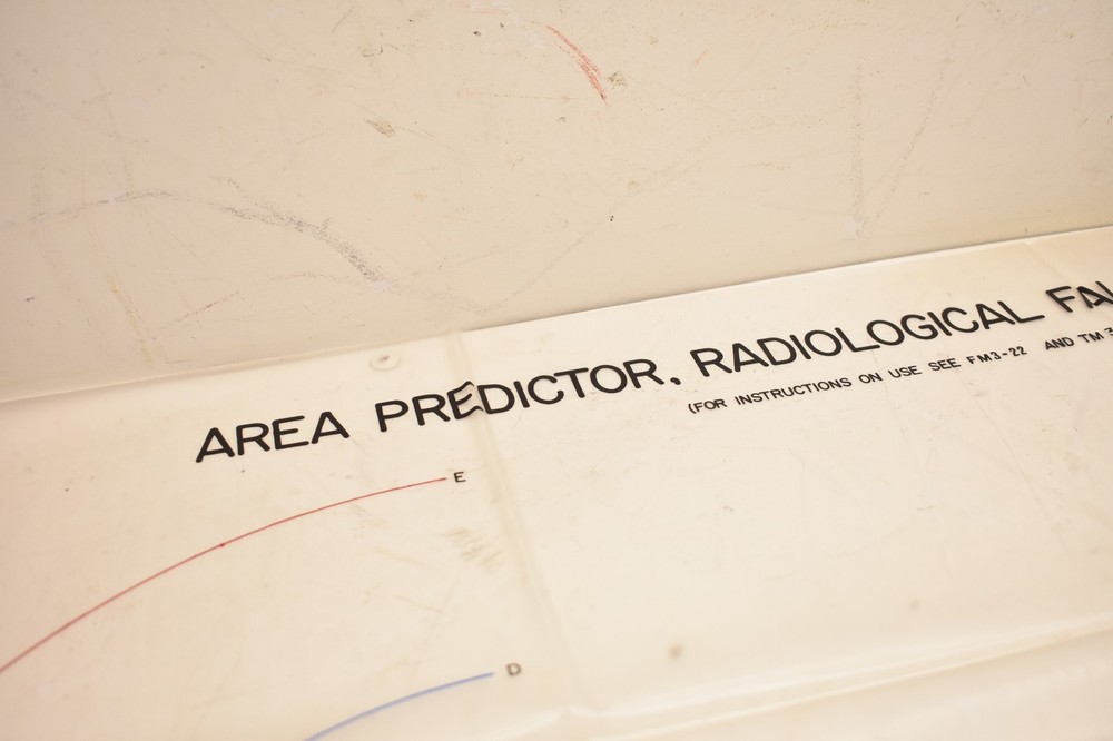 Radiological Fallout Area Predictor Military Map Chart ABC-MKA2