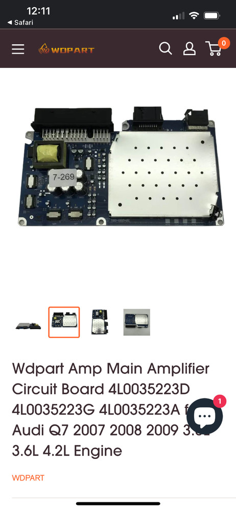 Main amplifier circut board for Audi 2007-2009