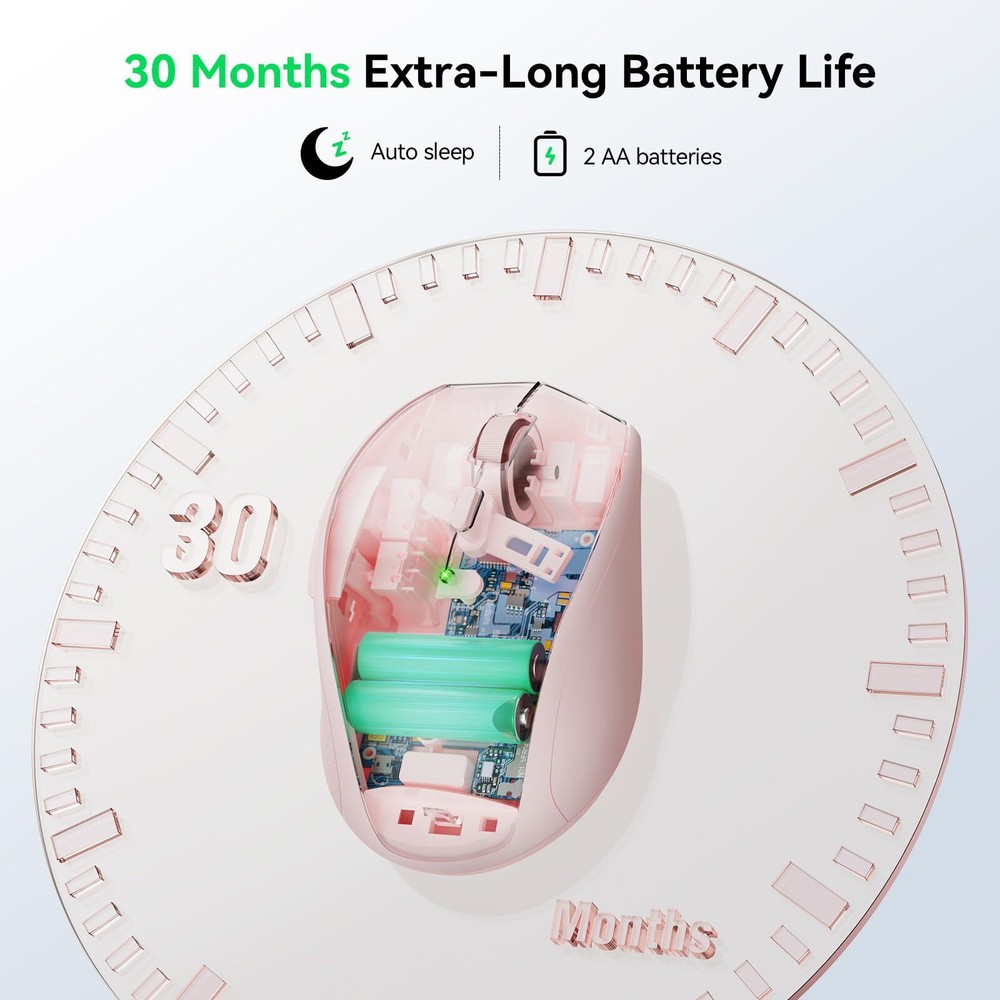 Wireless Mouse 2.4G USB Computer Mouse with 6-Level Adjustable 4800 DPI 30 Mo...