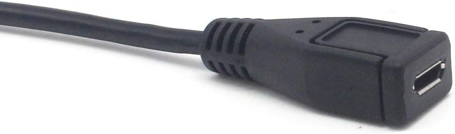 Micro USB Left Angle,Micro Extension Cable, 90 Degree Micro-B Male Black