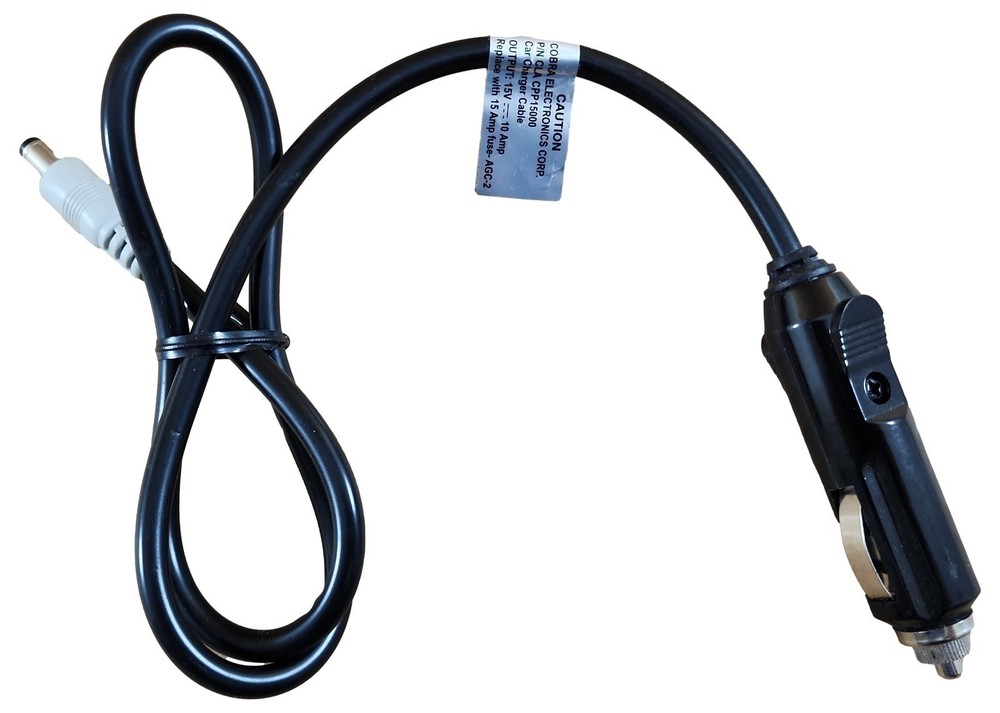 Cobra Electronics CLA CPP15000 Black 15V Barrel Connector Car Charger Cable