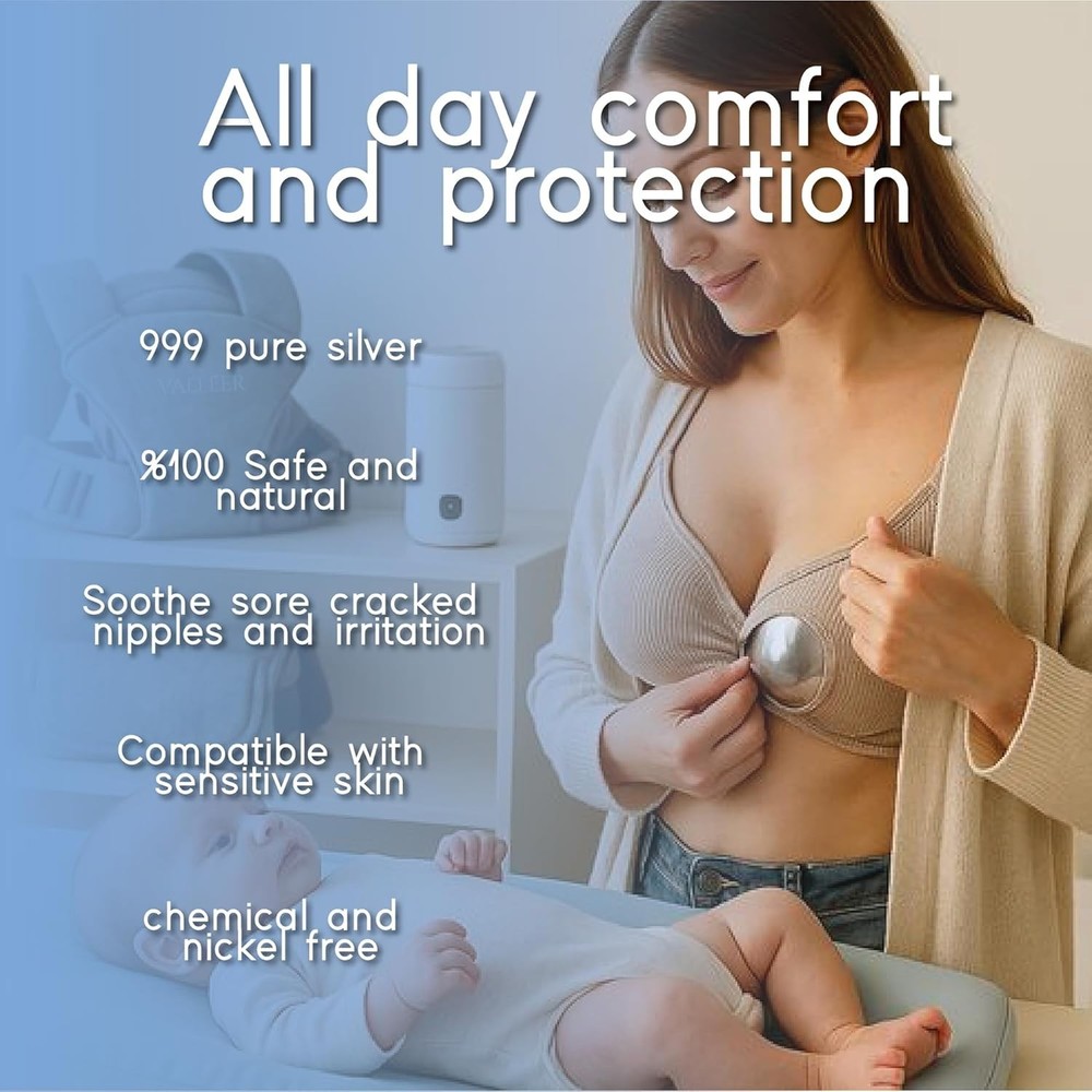 Anatomical Silver Nursing Cups for Sore Nipples – Safe & Comfortable Solution