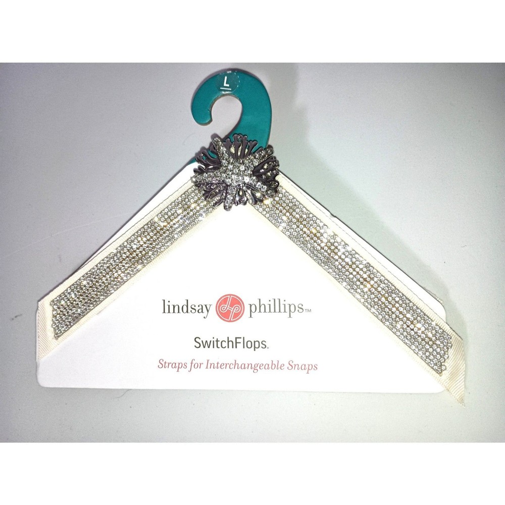 LINDSEY PHILIPS SwitchFlops Interchangeable Straps Snap Shell/Pineapple Size L