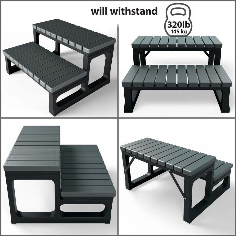 Hot Tub Steps Spa Steps for Round or Straight Sided Spa