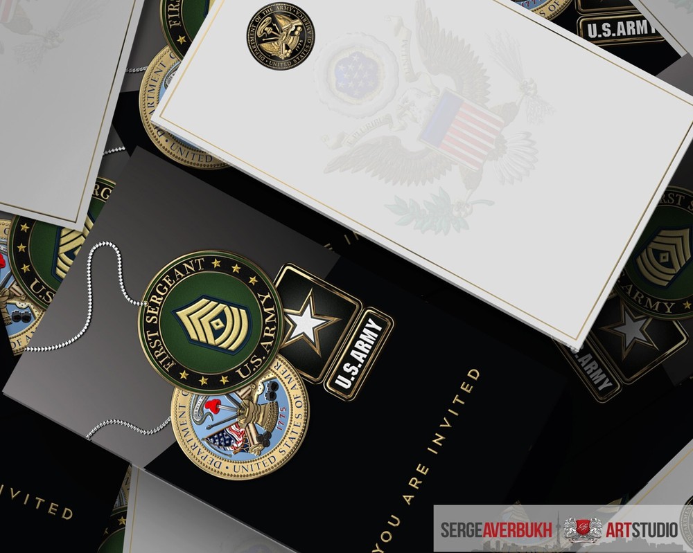 Customizable US Army First Sergeant 5X7 Invitation Template DIGITAL DOWNLOAD