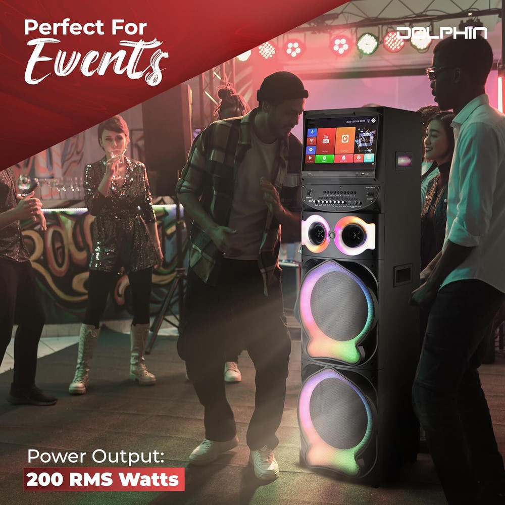 Professional Karaoke Machine BT Speaker w/ Lyrics Display Screen & Wireless Mic