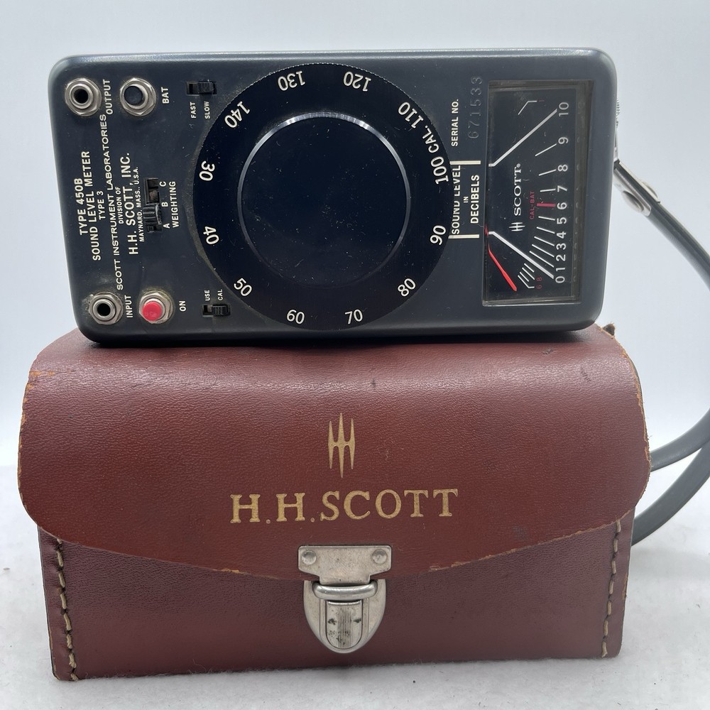 H H Scott type 450-B Sound Level meter with case & strap UNTESTED