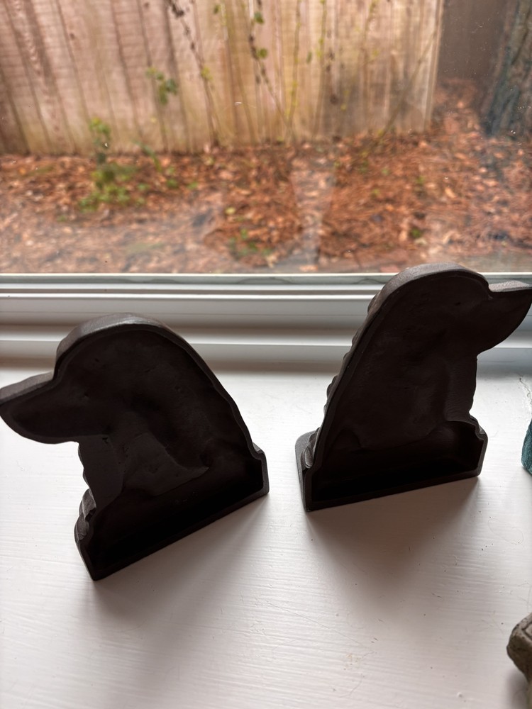 Vintage Cast Iron MCM Bookends Dog Spaniel