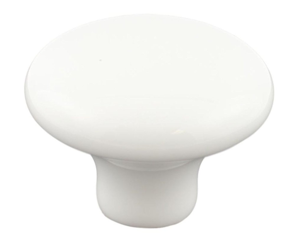 (5 Pack) 2 inch Large Ceramic Knob White