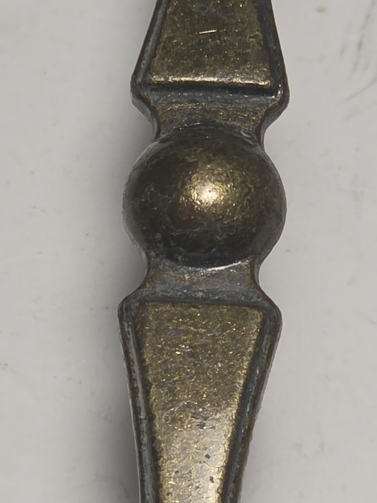 Vintage Solid Brass Cabinet Handles 5” Turned Spindle Drawer Pulls Pair