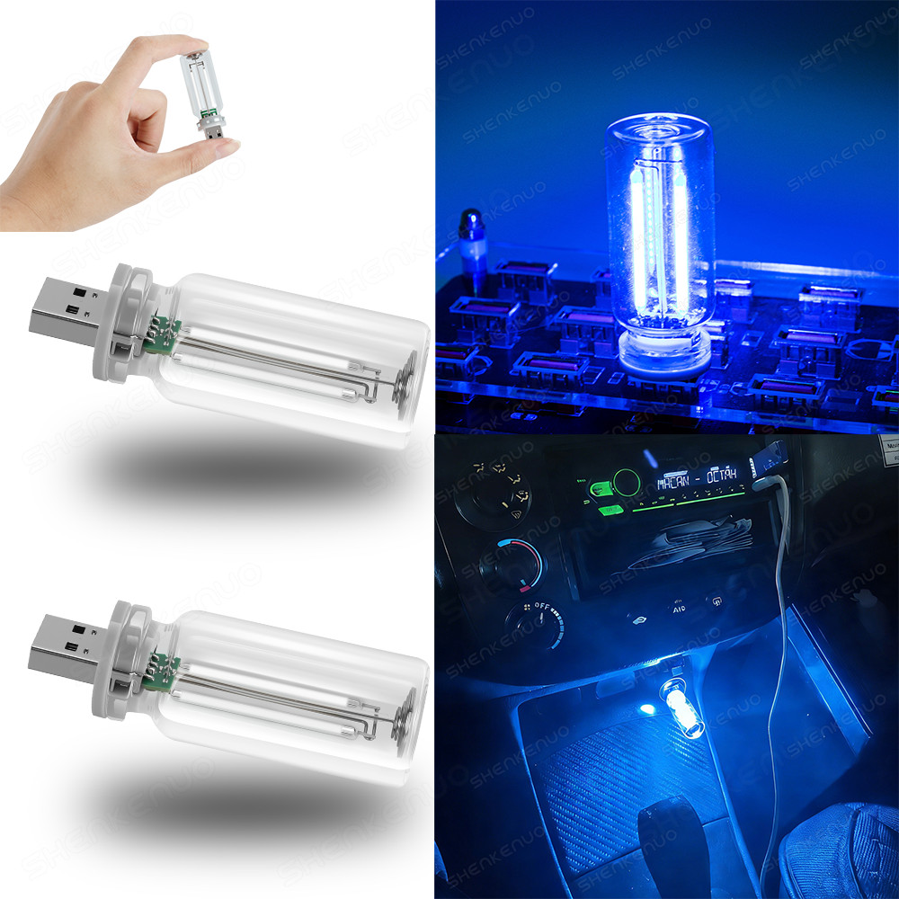 2X USB Glass Bottle Atmosphere Night Light Touch Switch Dimmable LED Bule Bulbs