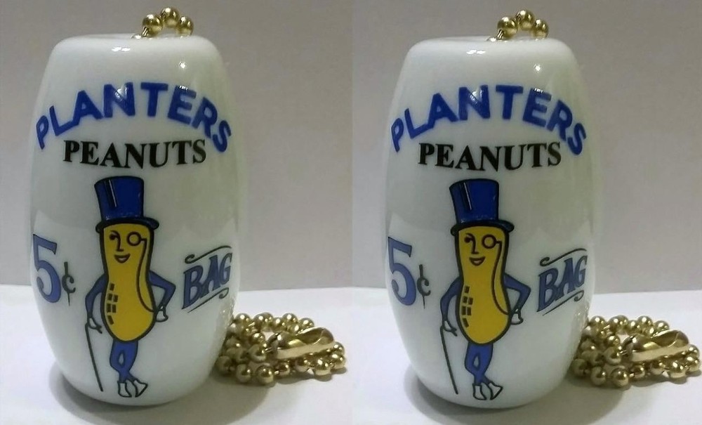 A Charming Set of 2 Planters Peanut Ceiling Light/ Fan Pulls