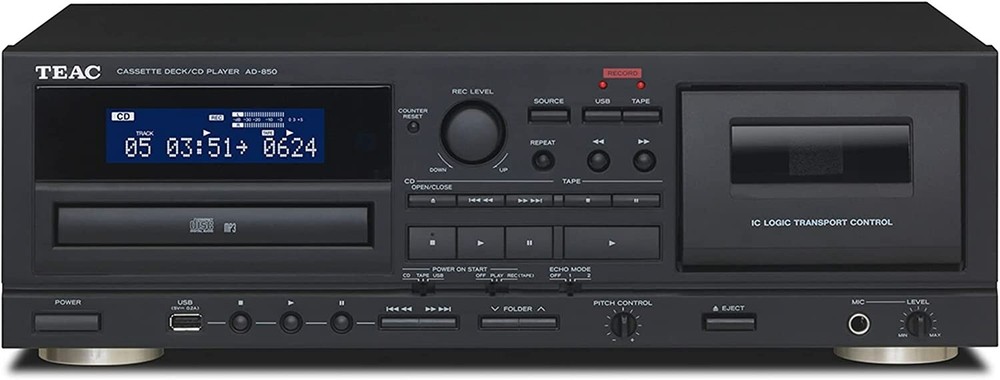 Teac - AD850SEB - Cassette Deck USB Rec. CD Player - Black