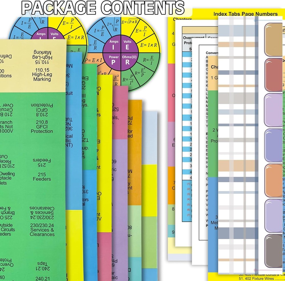 Upgraded 2023 National Electrical Code (NEC) Book Tabs, 140 Color-Coded &...
