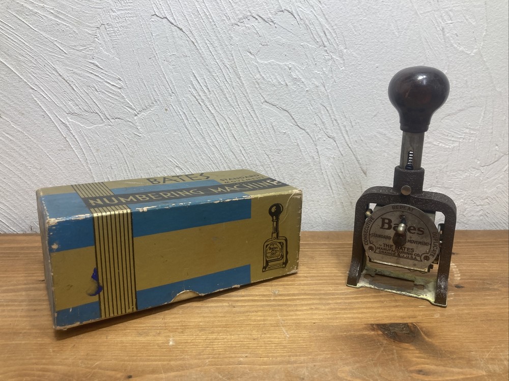 Vintage Bates Numbering Machine 6 Wheel Stamper