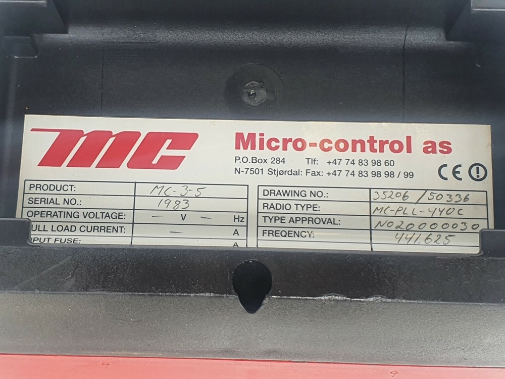 MICRO CONTROL MC-3-5 Winch Radio Remote Control AXTech # 1