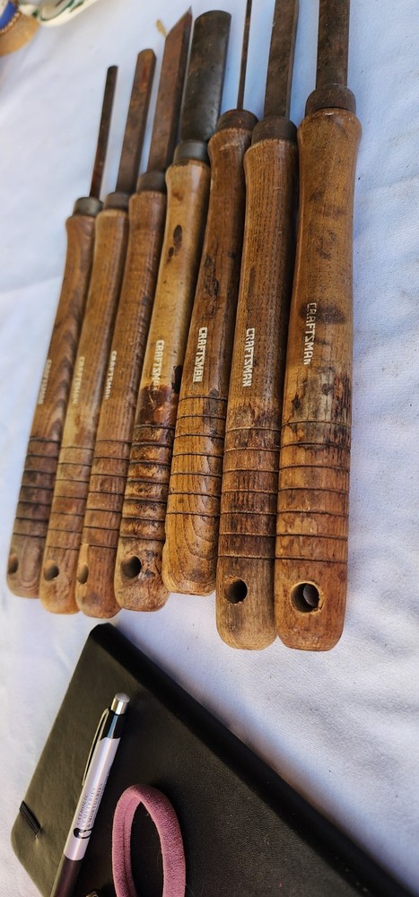 7 Vintage Craftsman Chisels Lathe Tools