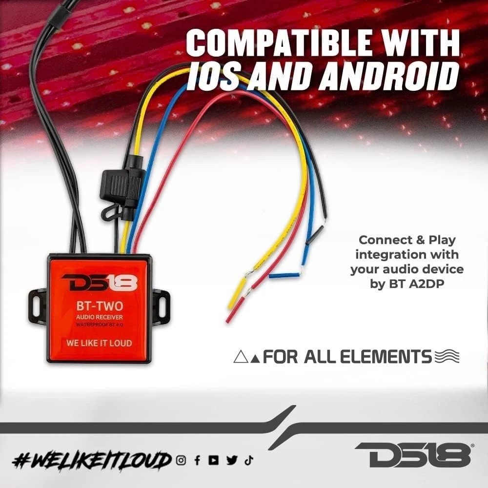 Marine Grade Bluetooth Receiver - Waterproof, BT 4.0