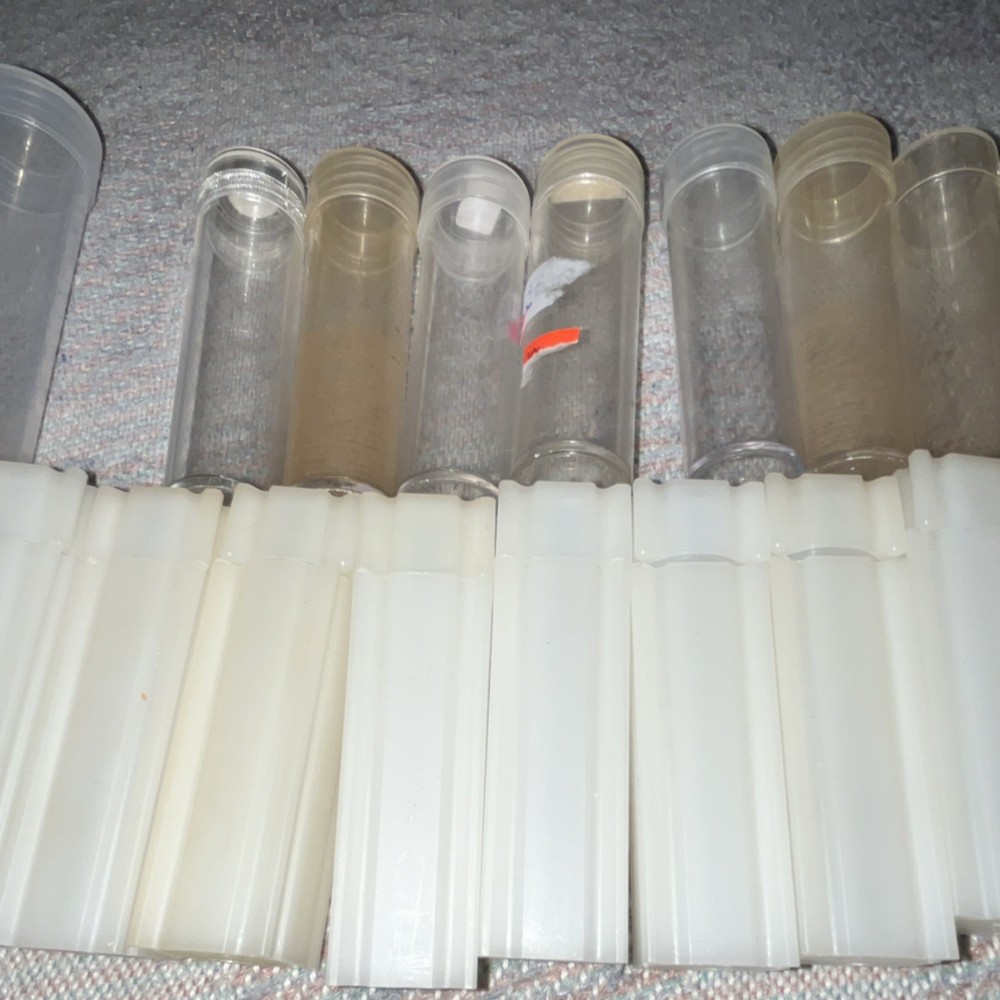 Assorted Empty Plastic Coin Tubes Lot