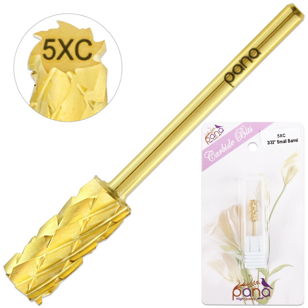 Professional Gold Small Barrel Nail Drill Bit 5X Coarse Grit