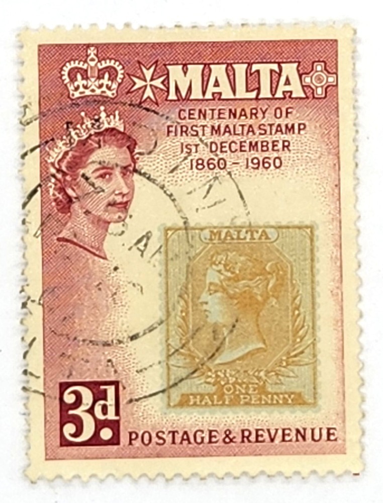 Postage Stamp Malta 1960 Yvert Centenary 3d  Used