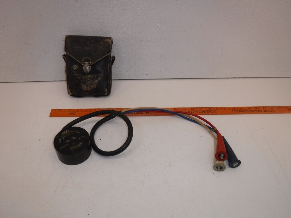 Vintage Knopp Phase Sequence indicator in Leather Carrying Case. Not Tested.