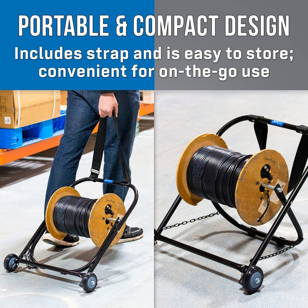 Jonard Tools CC-2721WS High Durability Steel Cable Caddy with Wheels and Pull...